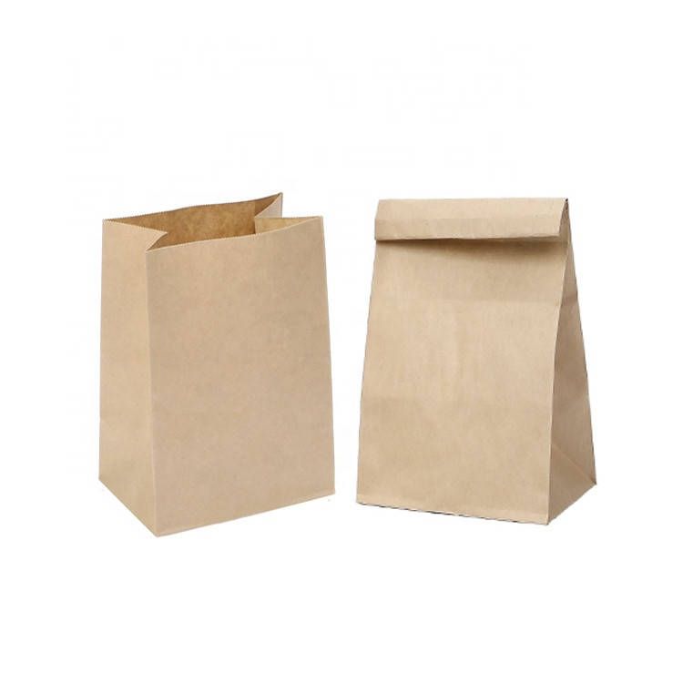 

Бумажный крафт пакет с прямоугольным дном, без ручек формата 350*250*140мм, Коричневый