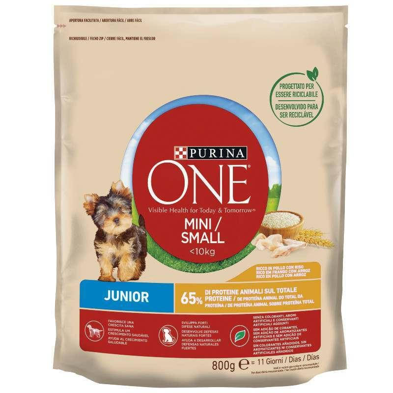 

Purina ONE Mini Junior – Сухой корм с курицей и рисом для щенков малых пород 800 г