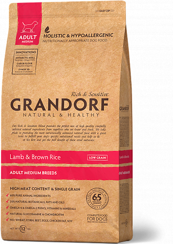 

Grandorf (Грандорф) Sensitive Care Holistic Lamb & Brown Rice Adult Medium Breed корм для средних пород, 12 кг