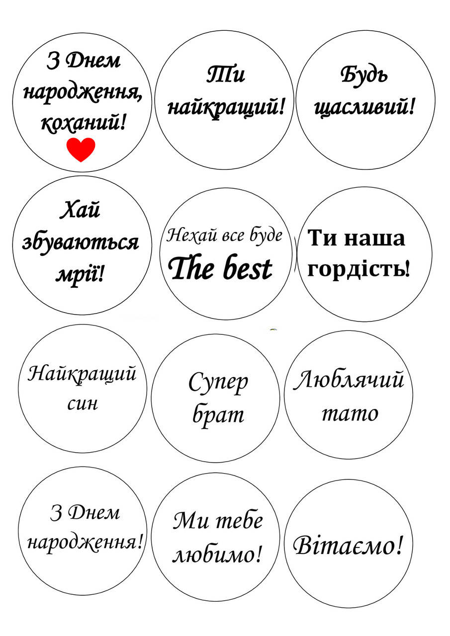 

Вафельная картинка "С Днем рождения!" на капкейки 21