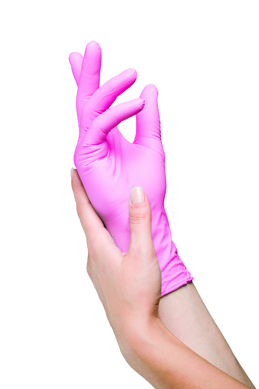 

Перчатки нитриловые без пудры MEDICOM SafeTouch Extend Pink розовые, 100 шт/1 уп, Розовый