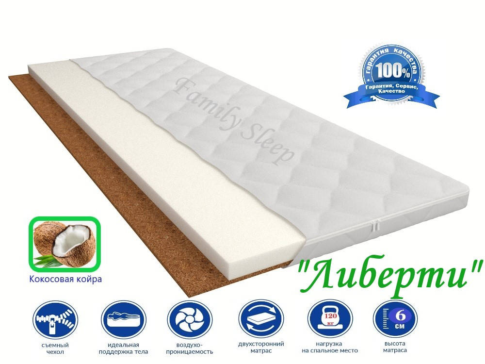 

Тонкий матрас на диван (футон, топер) Family Sleep ЛИБЕРТИ 120х190