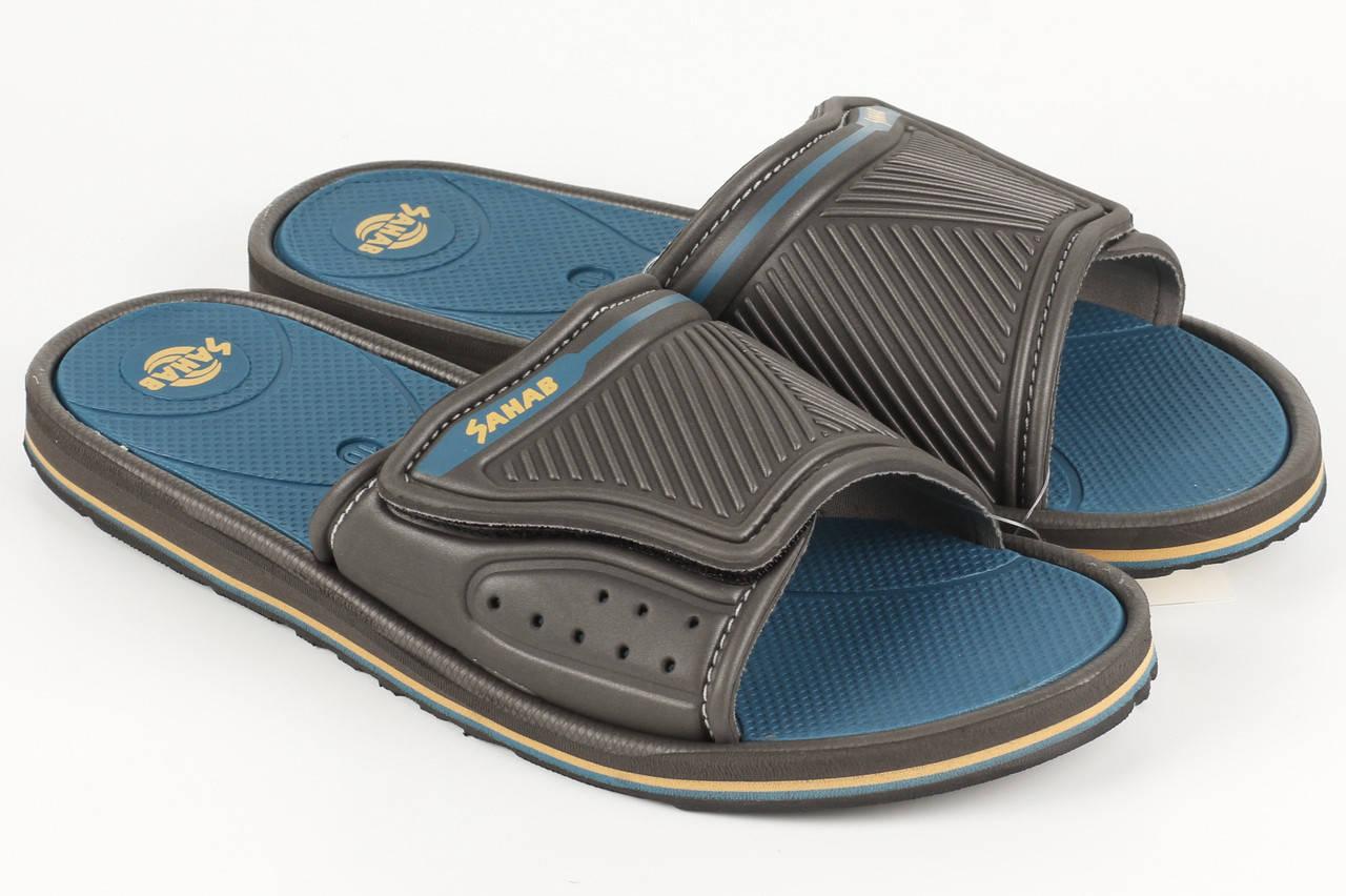 

Шлепанцы мужские на липучке Sahab Сахаб Размеры 13/43, Серый