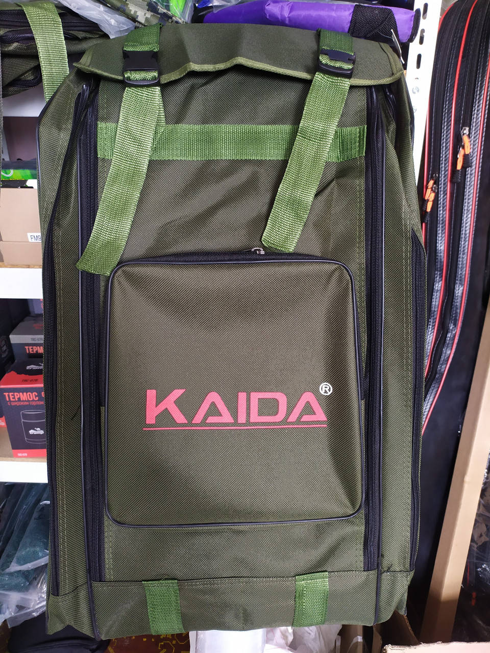 

Туристический походной тактический рюкзак сумка для рыбалки Kaida 70 л, Зелёный