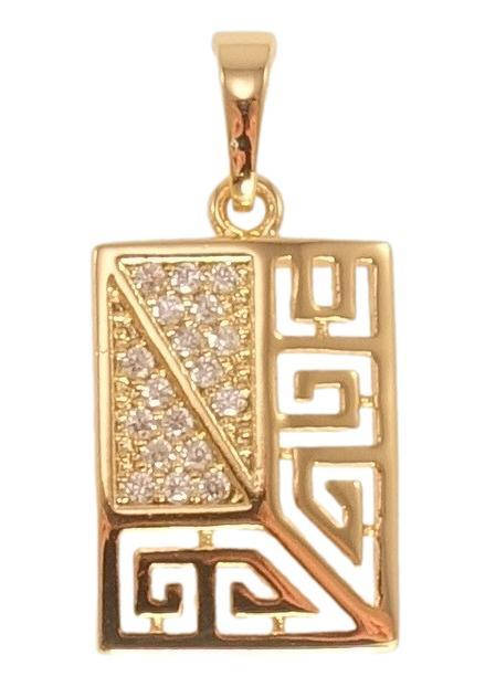 

Кулон Xuping Позолота 18K "Резной меандровый орнамент с цирконием"