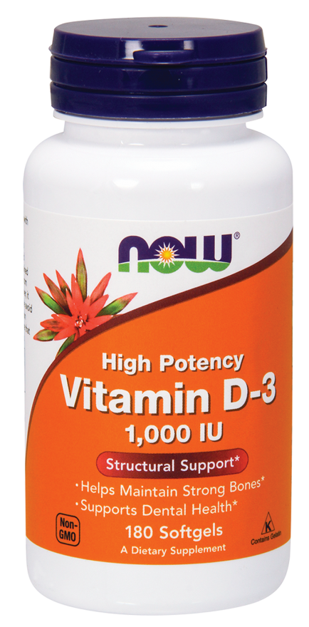 

Vitamin D-3 1,000 IU NOW Foods 180 Softgels