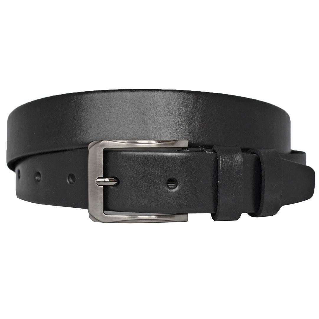 

Ремень черный кожаный мужской в брюки классический поясной из натуральной кожи