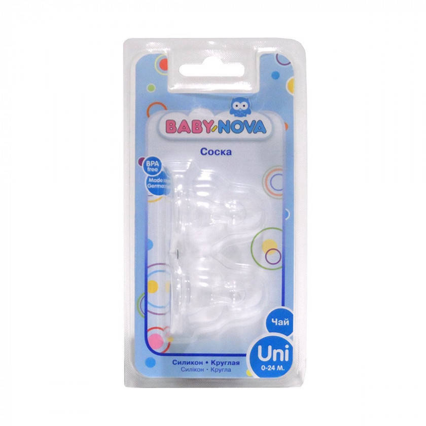 

Соска круглая для чая силиконовая Baby-Nova, 2шт.