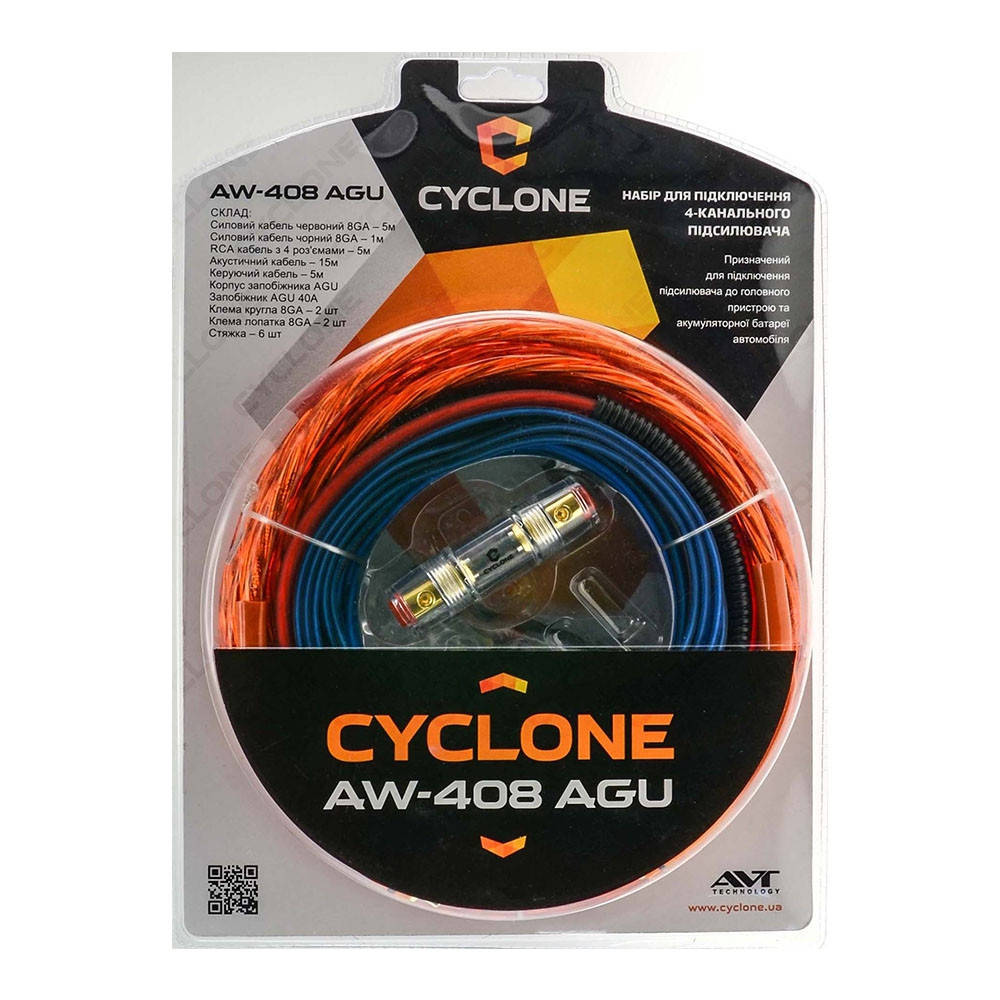 

Комплект проводов для подключения усилителя CYCLONE AW-408 AGU