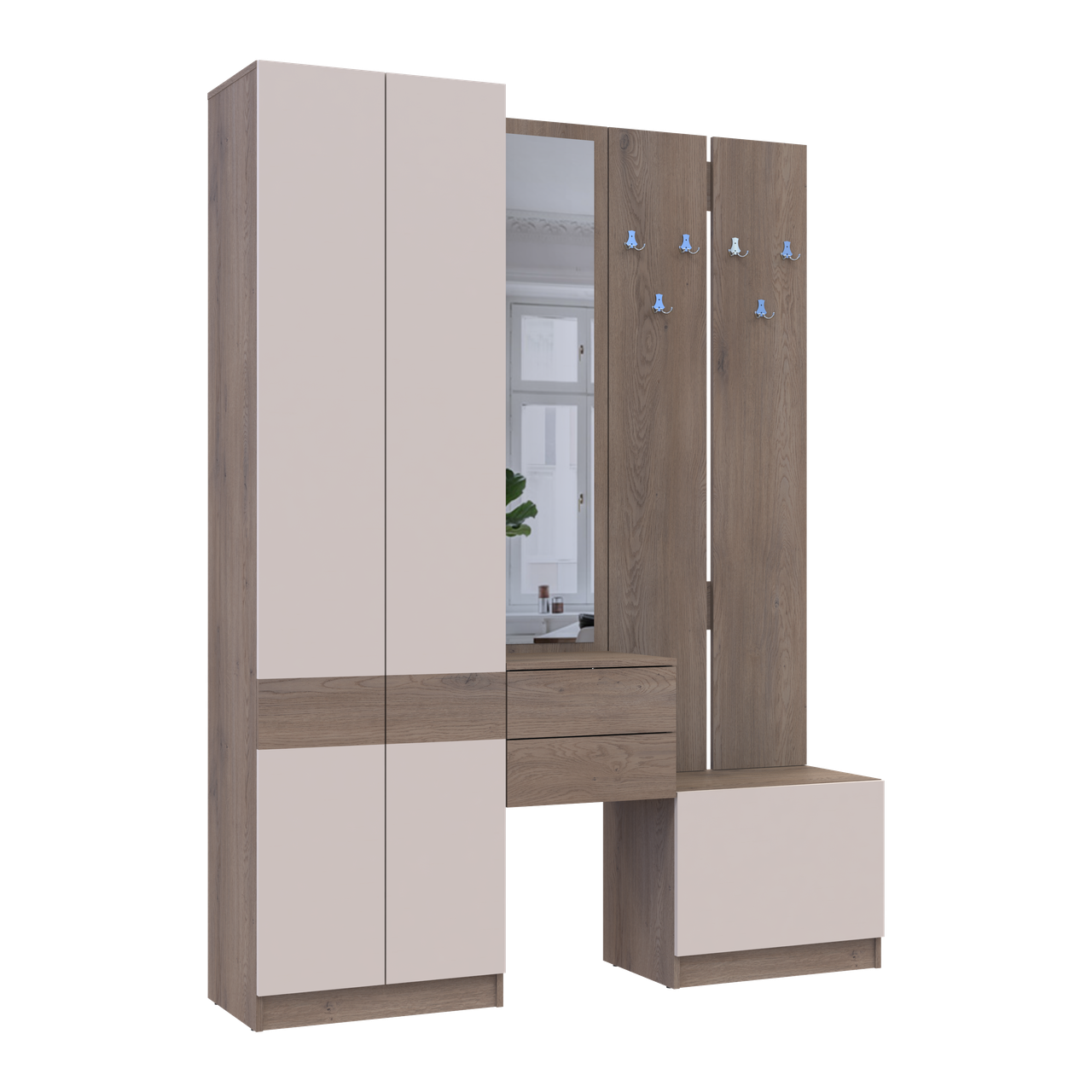 Передпокій Doros Сола Канноло/Кашемір ДСП / дзеркало 165х40х215 (42005231) 5