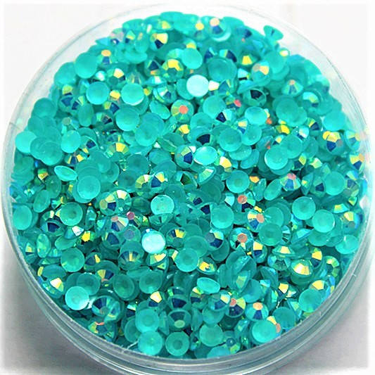 

Стразы акриловые, ss16, Turquoise AB. Холодная фиксация, Бирюзовый