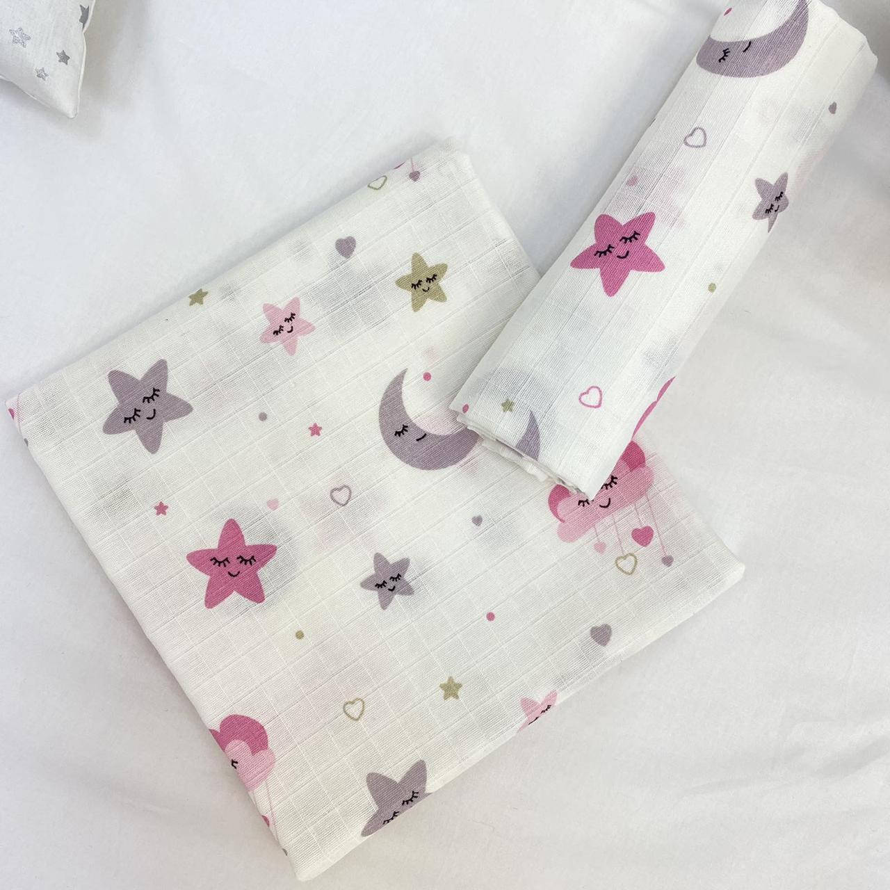 

Пеленка детская муслин двухслойный 80*100 см МП-362, Разные цвета