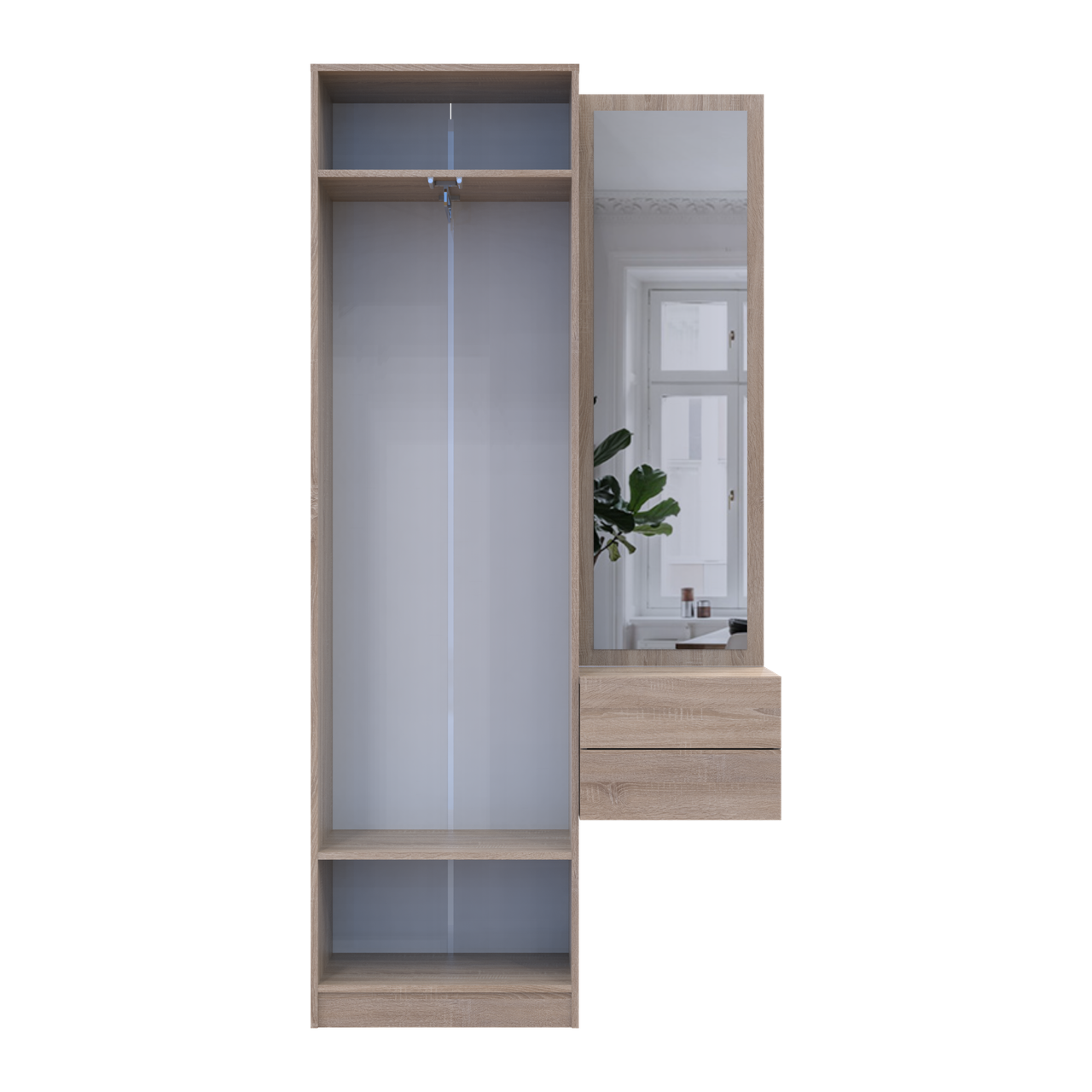 Передпокій Doros Сола Doros 1+2 Дуб Сонома/Білий ДСП / дзеркало 105х40х215 (42005150) 6