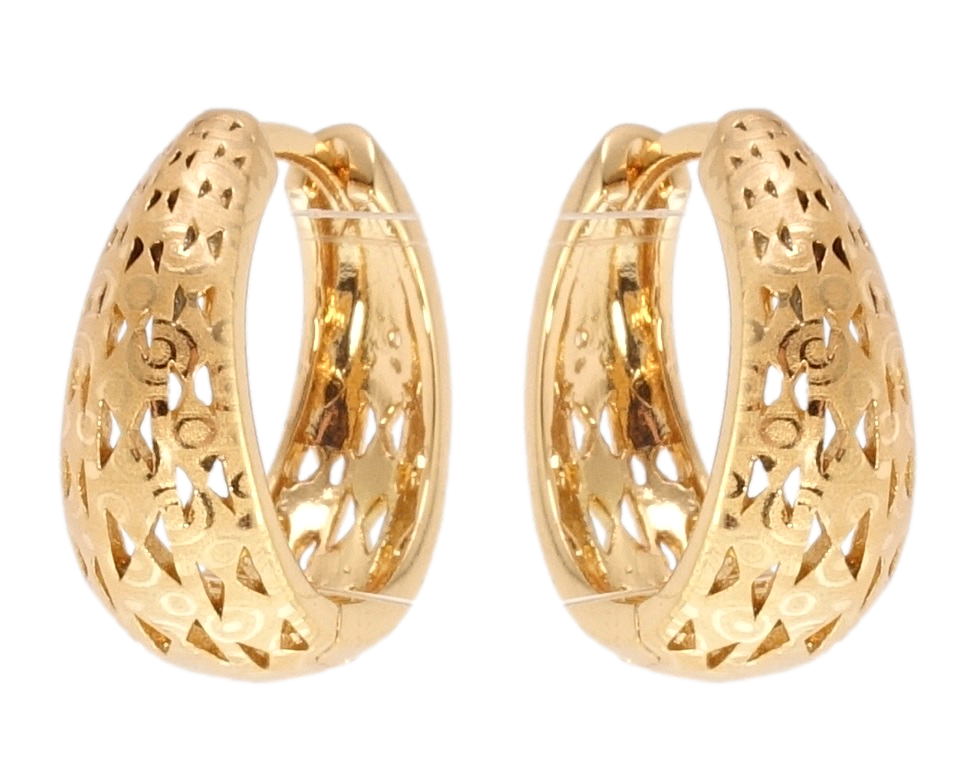

Серьги Xuping Позолота 18K колечки "Орнамент с вырезами и напылением"
