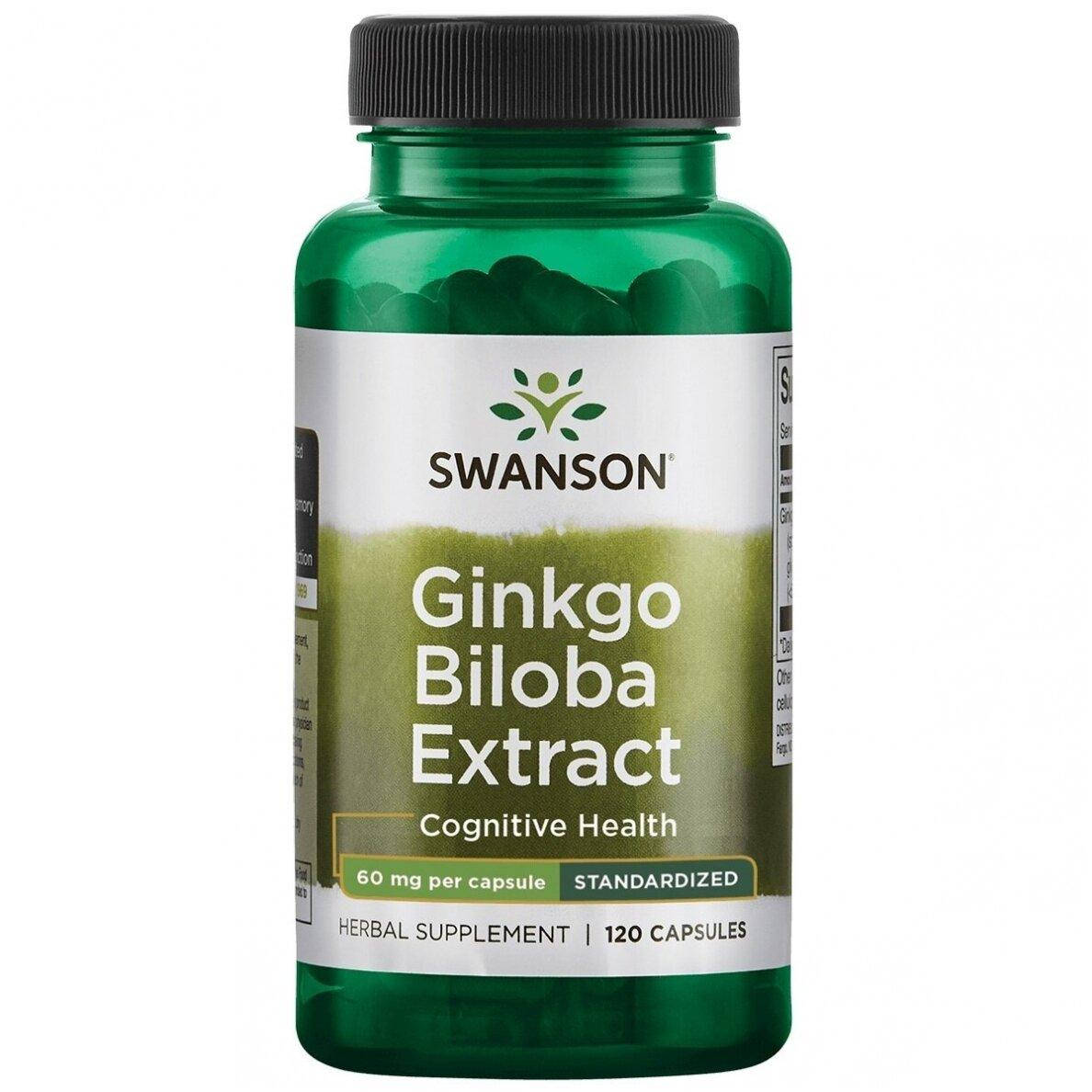 

Экстракт Гинкго билоба 60 мг (Ginkgo Biloba Extract) Swanson 120 капсул