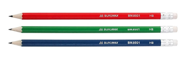 

Карандаши графитные Buromax HB ассорти c ласт. BM.8501
