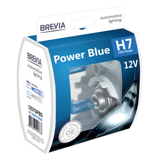 

Комплект галогеновых ламп Brevia H7 Power Blue 12v/55w