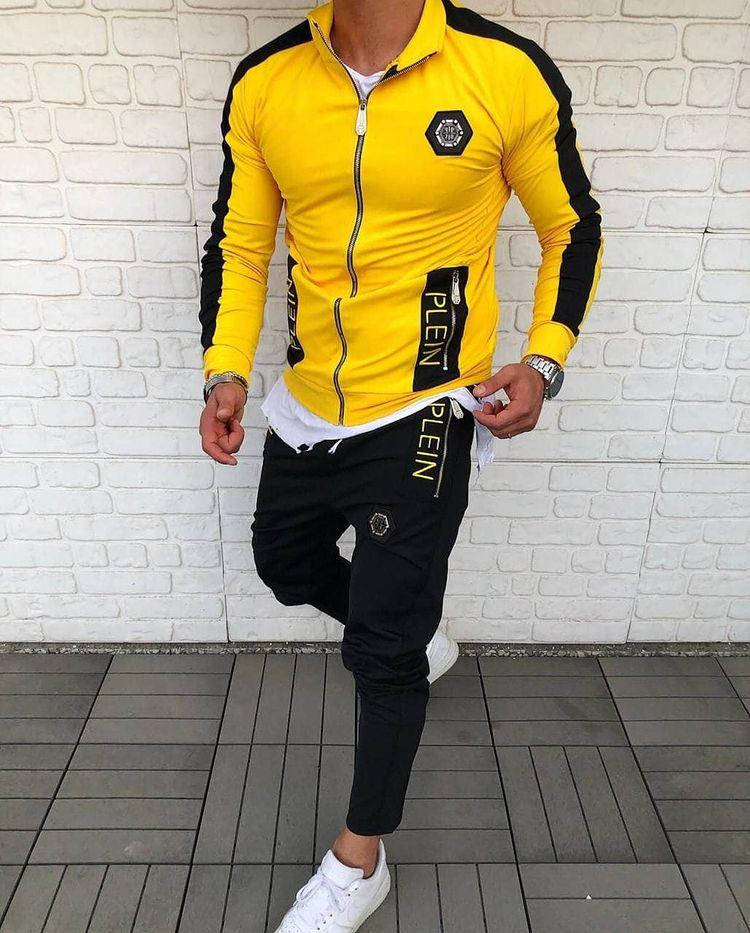 

Мужской спортивный костюм Philipp Plein демисезонный, Желтый