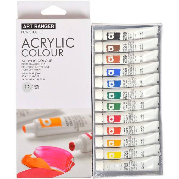 

Краски 12мл "Art Ranger" 12 цветов "Acrylie" EA1212-3, Разные цвета