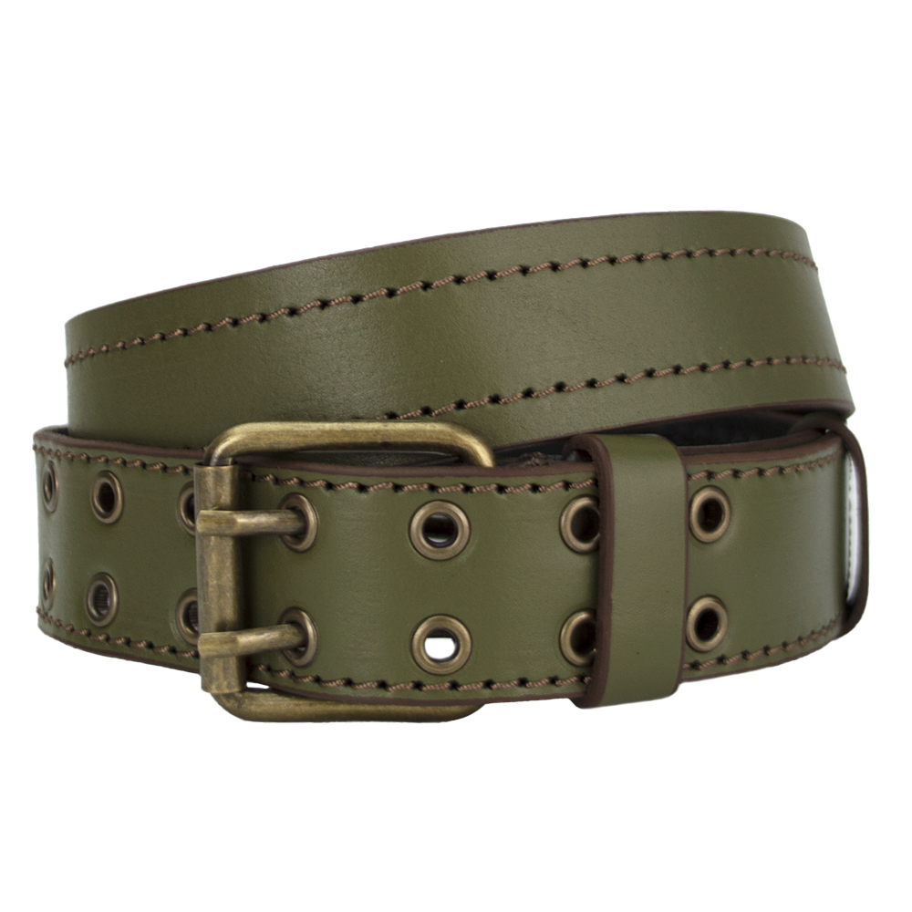 

Ремень мужской кожаный хаки JK-4074 green (120 см)