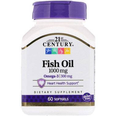 

Жирні кислоти 21st Century Fish Oil 1000 mg 60 Softgels