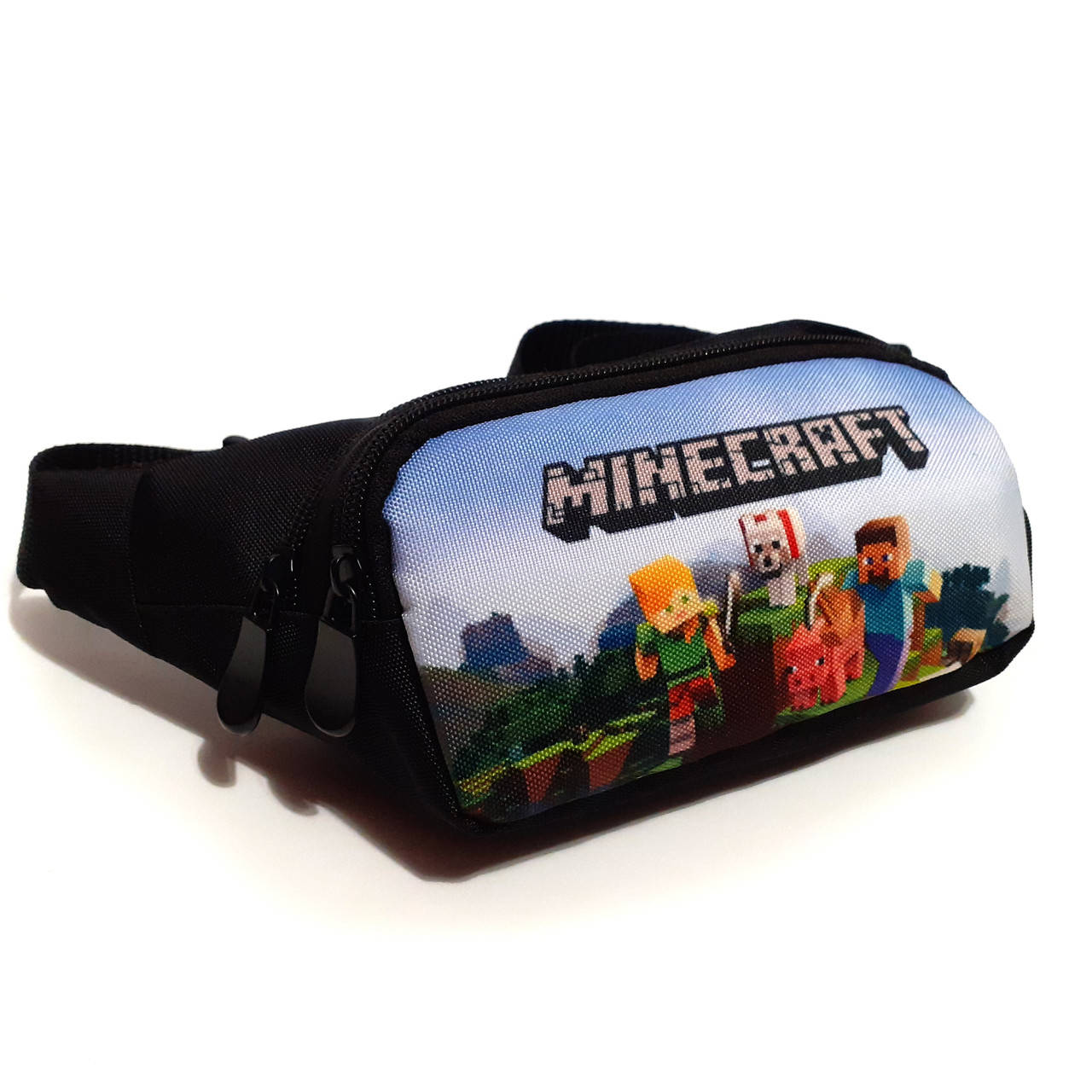 

Детская сумка бананка, сумка на пояс Minecraft черный