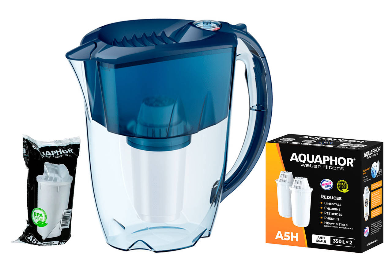 

Фильтр-кувшин Аквафор Престиж А5 с картриджем А5 + 2 картриджа А5Н синий. Фильтр для воды