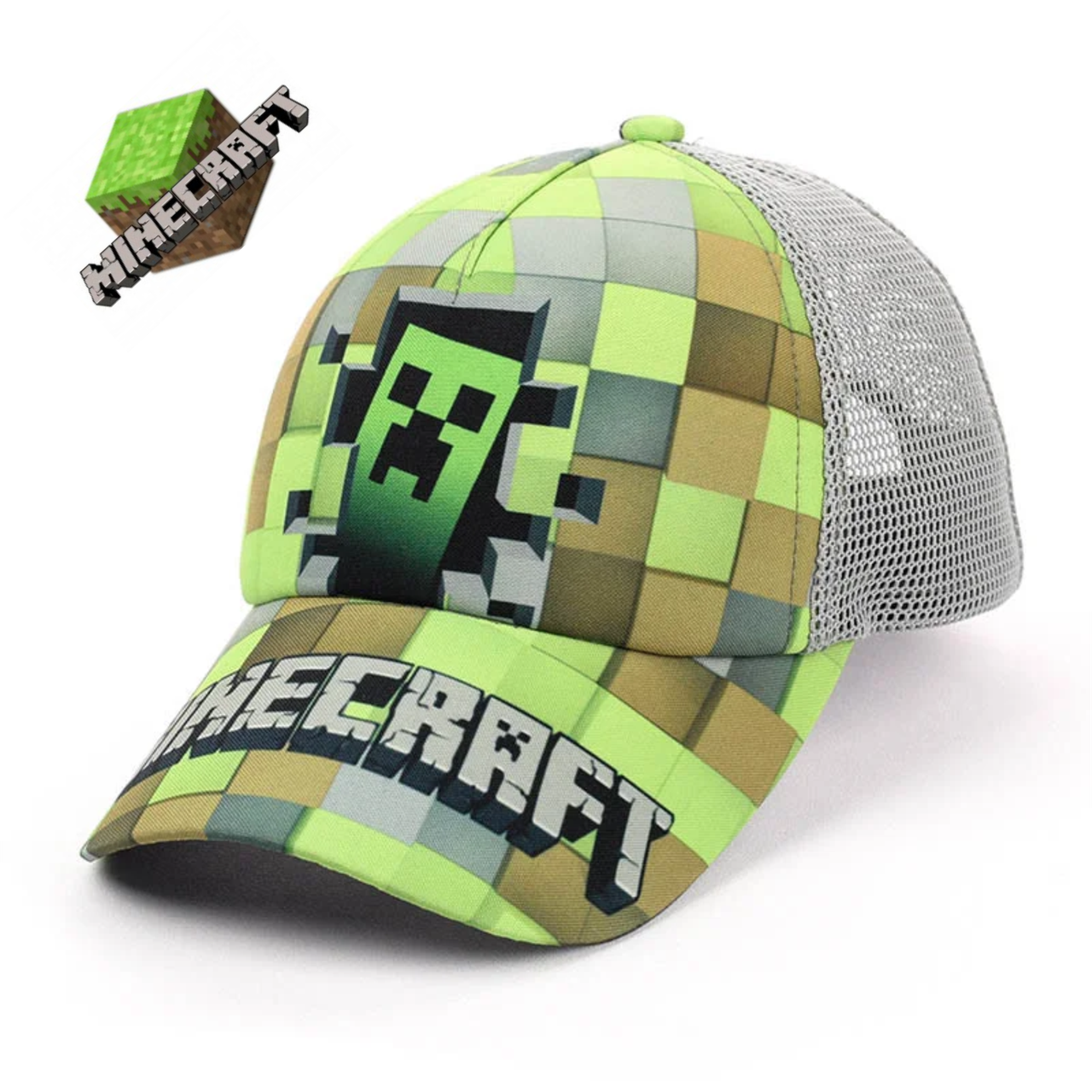 

Детская кепка с сеткой - Minecraft \ Майнкрафт ✅, Зелёный