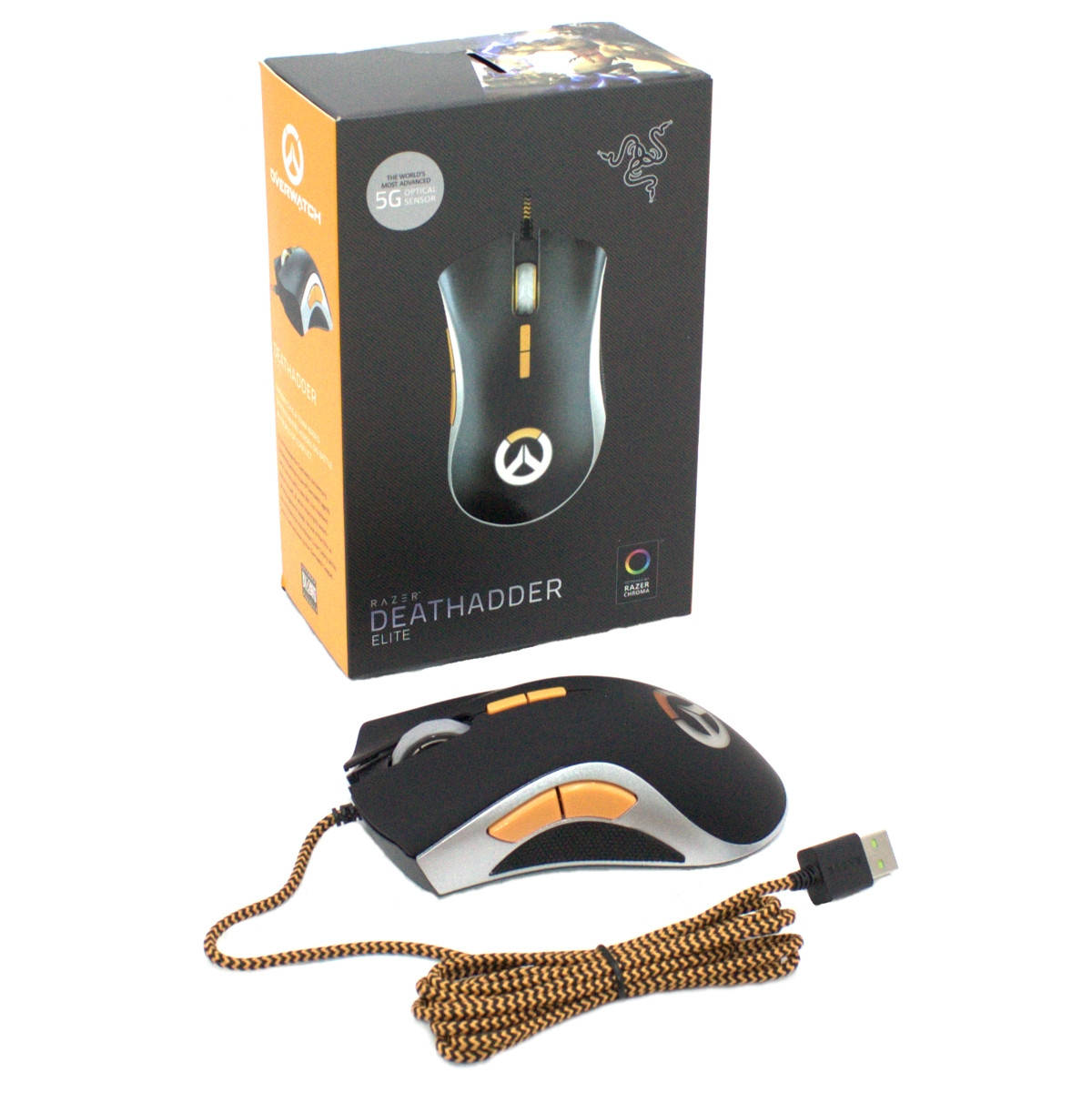 

Игровая компьютерная мышь Razer Deathadder Overwatch с подсветкой Геймерская проводная USB Mouse Gaming Райзер, Черный