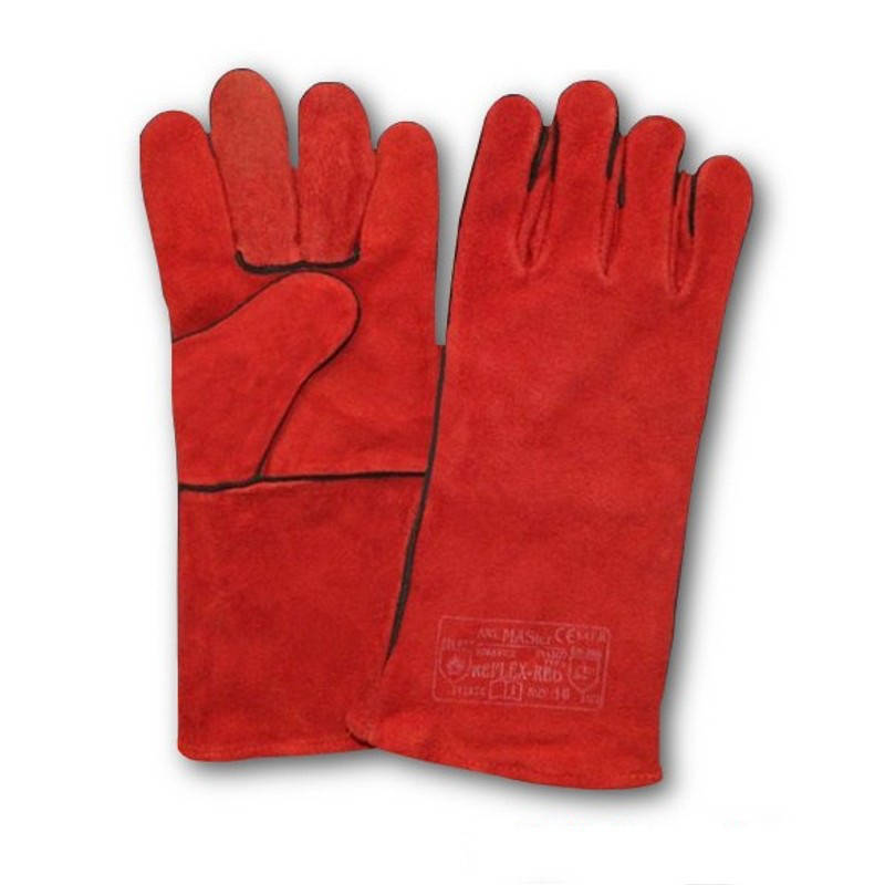 

Перчатки замшевые / манжет крага / красного цвета / р.11 WE2128, Красный