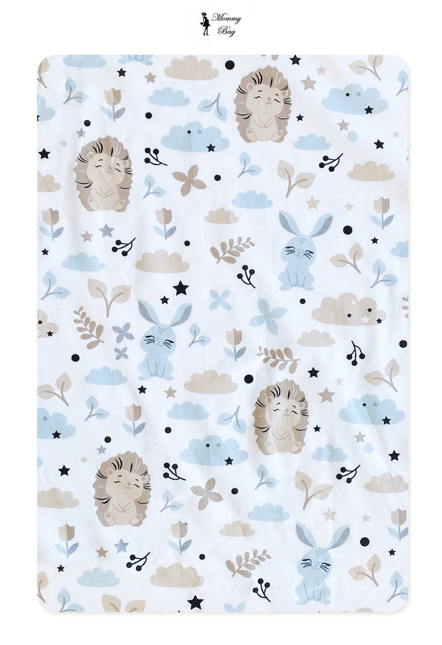 

Простынь на резинке в детскую кроватку Ежики и зайчики №19, Бежевый