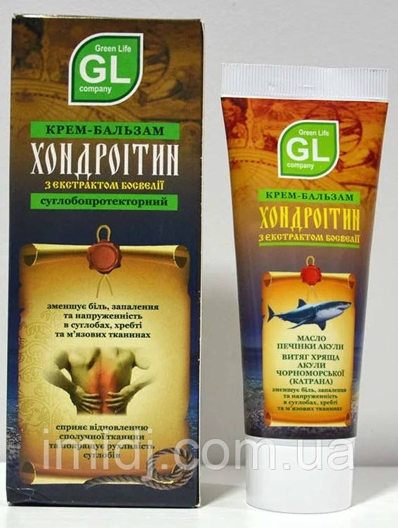 

Хондроитин крем- бальзам для суставов позвоночника и мышц. Green Life / Имидж