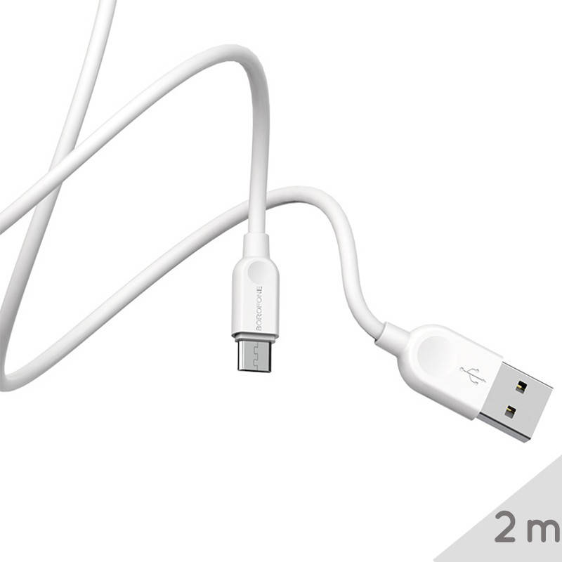 

USB - Micro USB кабель для смартфона Borofone BX14, 2.4A, Белый, 2m