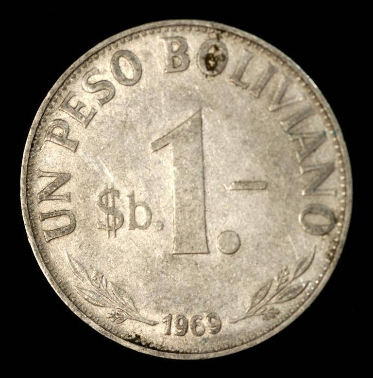 

Монета Боливии 1 боливиано 1969 г.