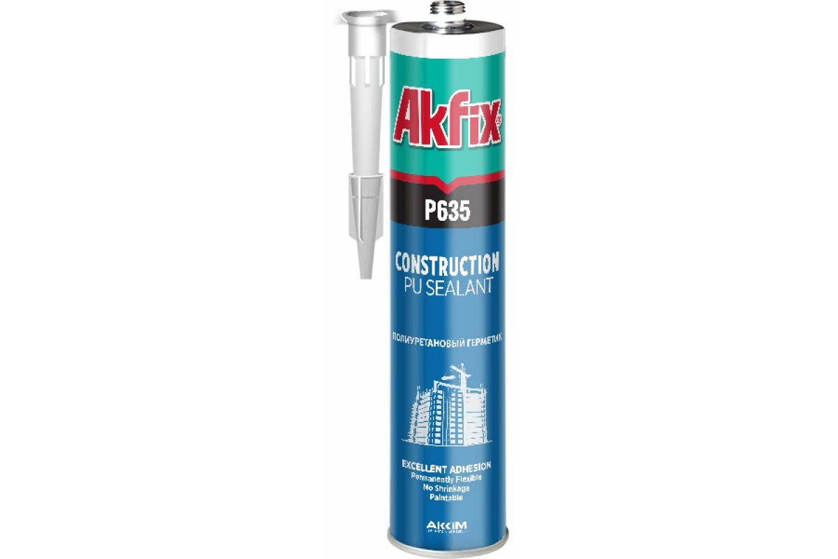 

Полиуретановый герметик (строит) Akfix P635 белый 310 мл/410 гр (12 шт/ящ)
