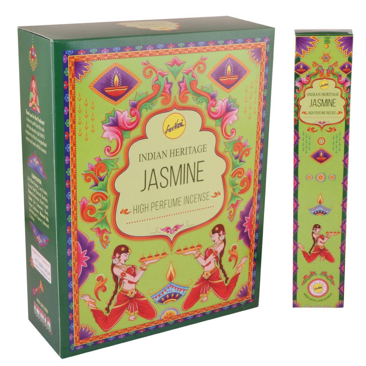 

Пахощі Шрі Вані Жасмін 15г УТ-00004594, благовония Жасмин Jasmine, Sree Vani agarbatti Indian Heritage,