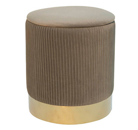 

Пуф Томас бежевый/золото с ящиком для вещей в велюровой ткани