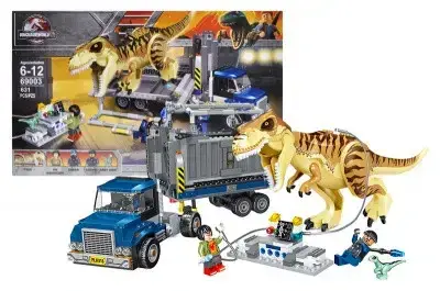 

Конструктор "JURASSIC WORLD" "Транспорт для перевозки Тиранозавра" 631дет. 69003, Разные цвета