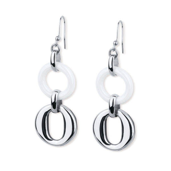 

Серьги из керамики и ювелирной стали Charm Inori