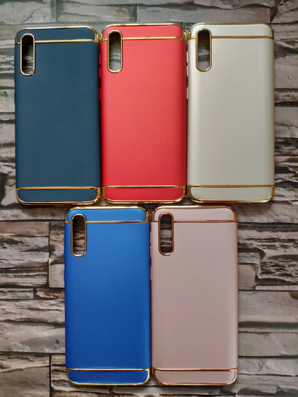 

Чехол с золотыми вставками для Samsung A50 2019 / A505F (5 цветов), Разные цвета