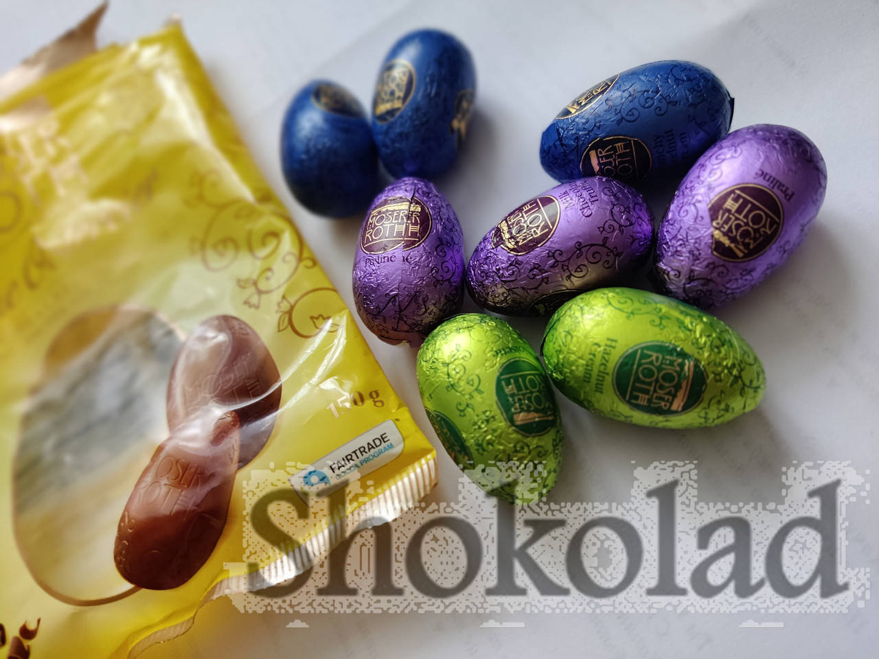 

Шоколадные яйца Moser Roth Feine Ostereier Praline Mix 150 g