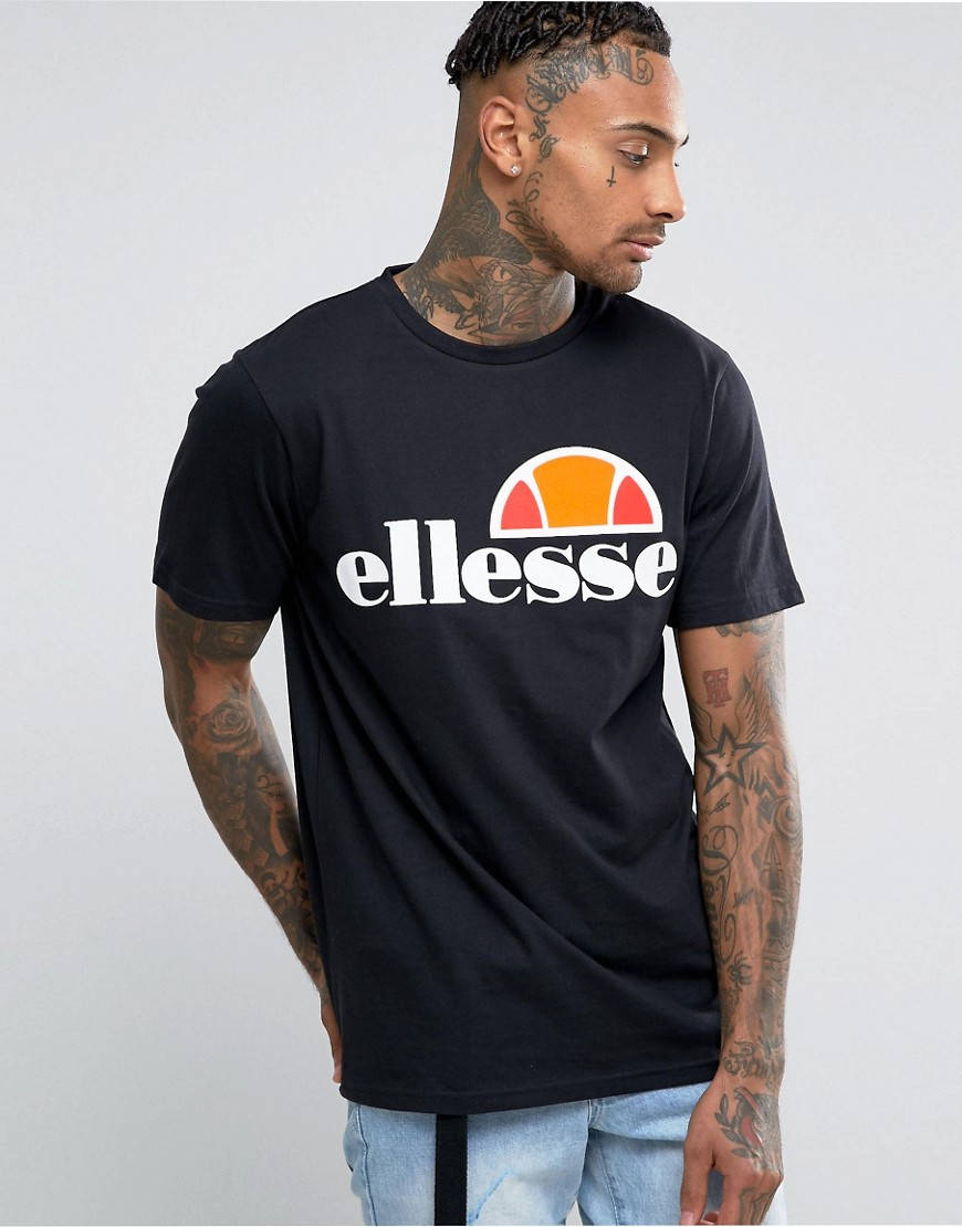 

Футболка Ellesse черная с лого, унисекс (мужская, женская, детская)