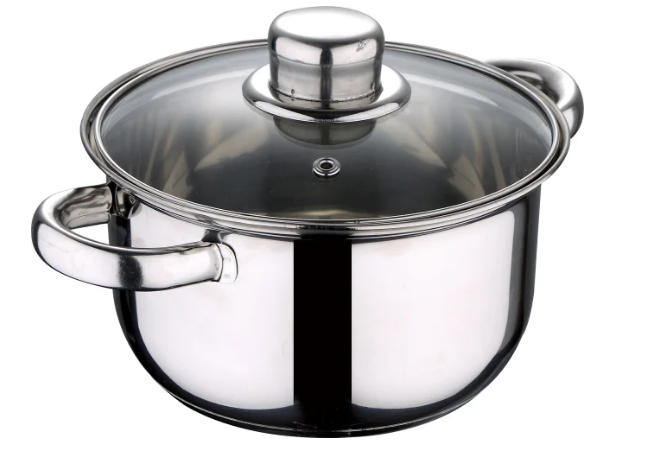

Кастрюля из нержавейки со стеклянной крышкой 1,6 л Wellberg WB-1212