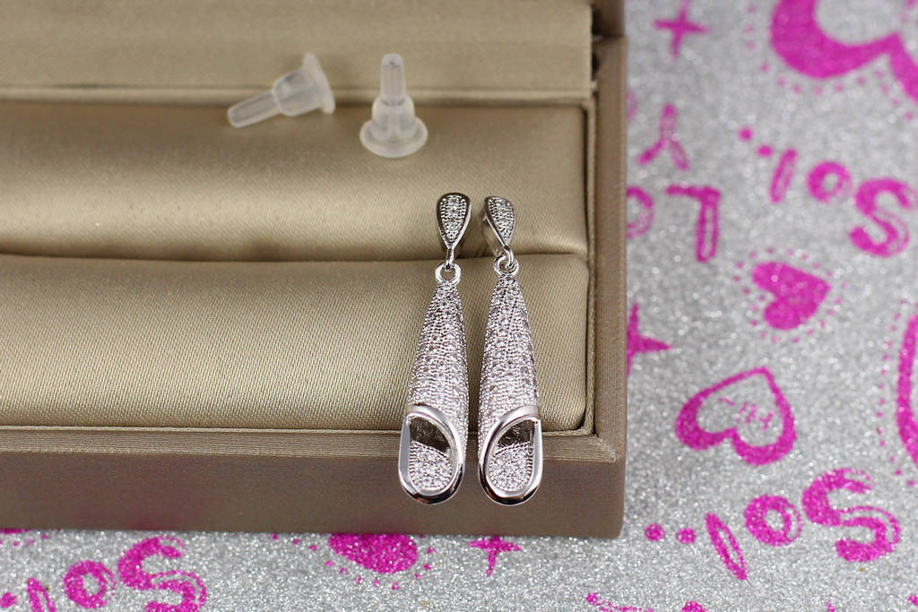 

Серьги гвоздики подвески Xuping Jewelry 3,2 см серебрнистые