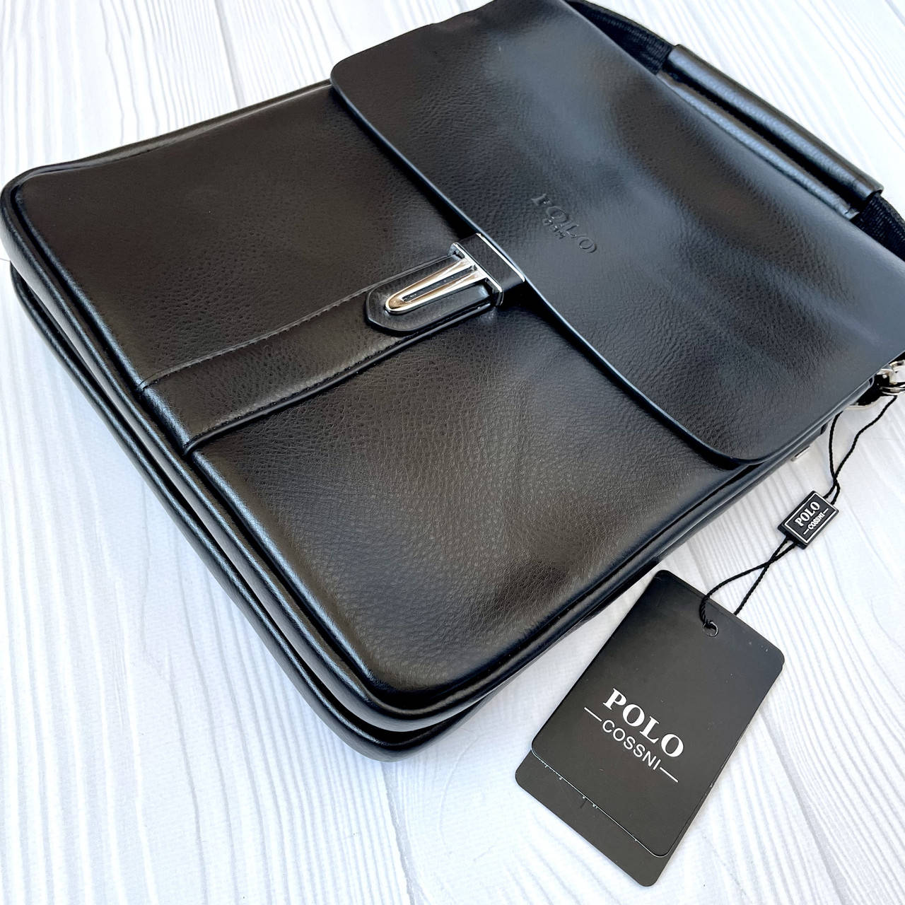 

Мужская сумка через плечо кожаная Polo, сумка-планшет мужская натуральная кожа,барсетка мужская, Черный