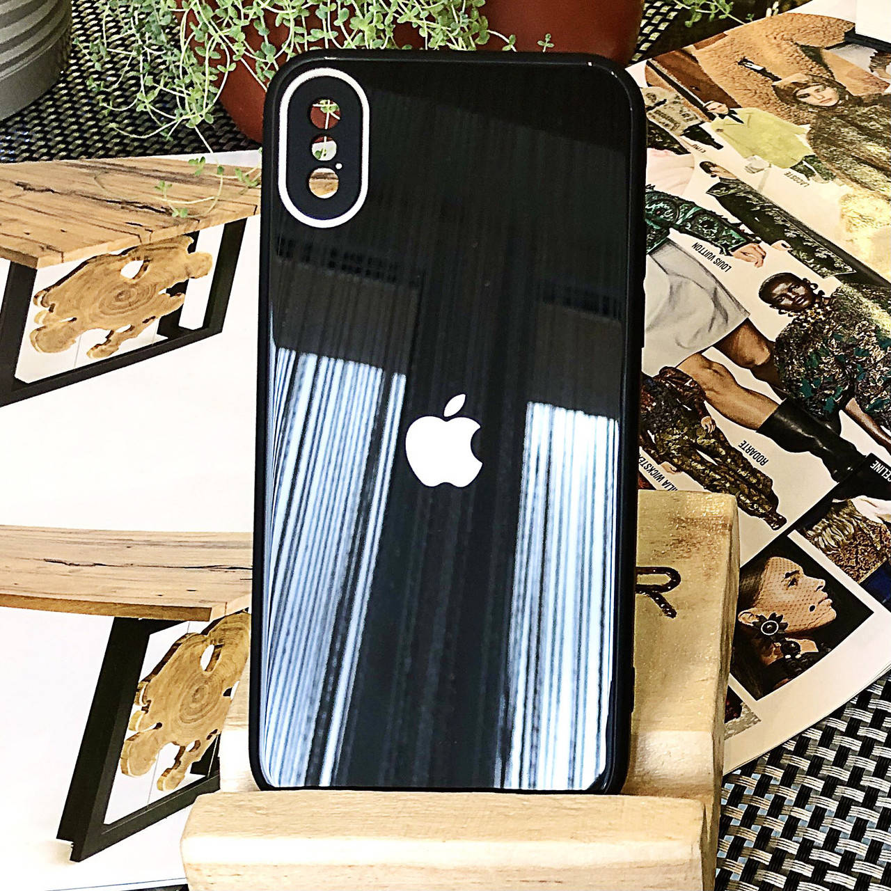 

Чехол Color-Glass для Iphone XS Max бампер с защитой камер Black