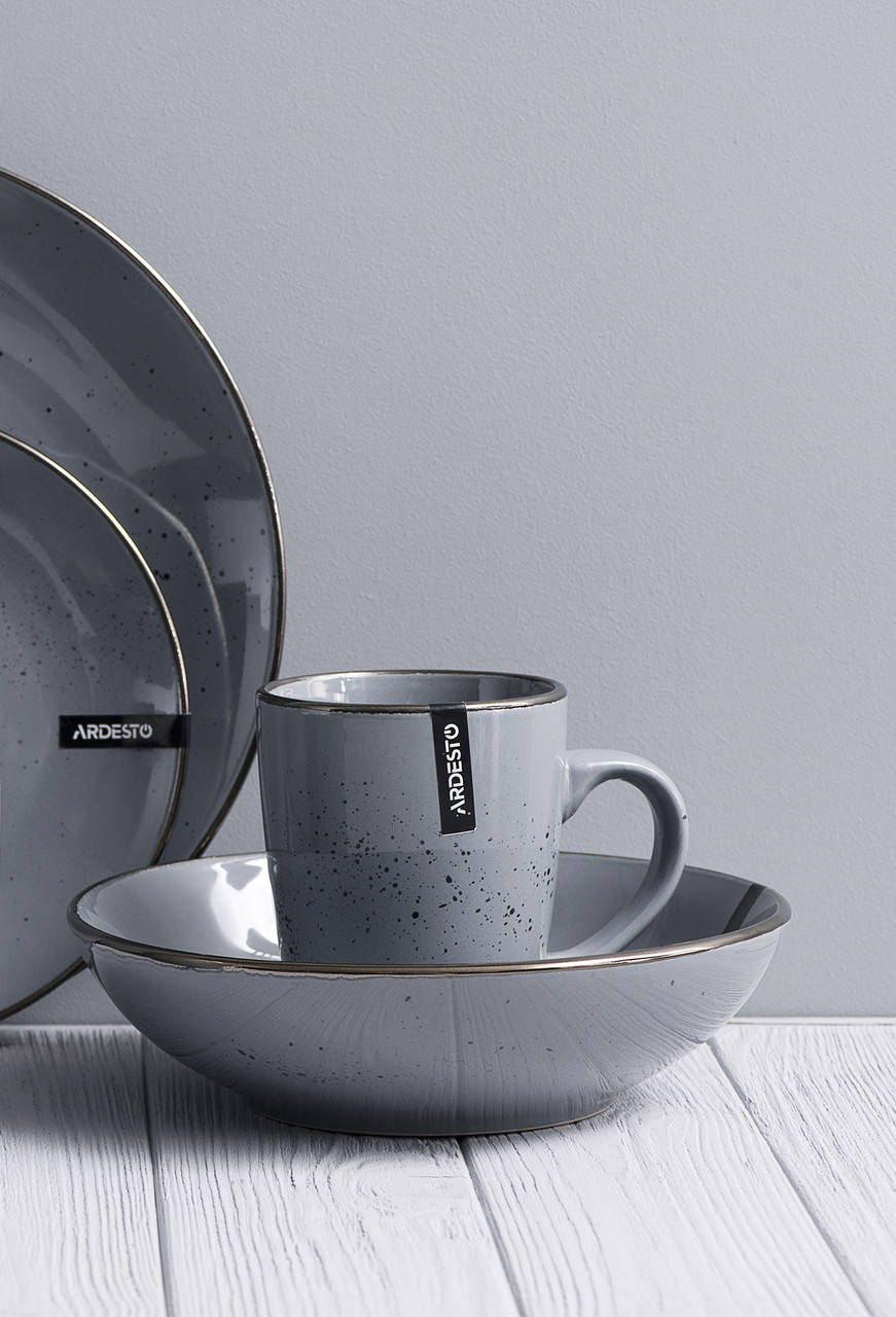 

Тарелка обеденная 26 см Ardesto Bagheria Grey, Серый