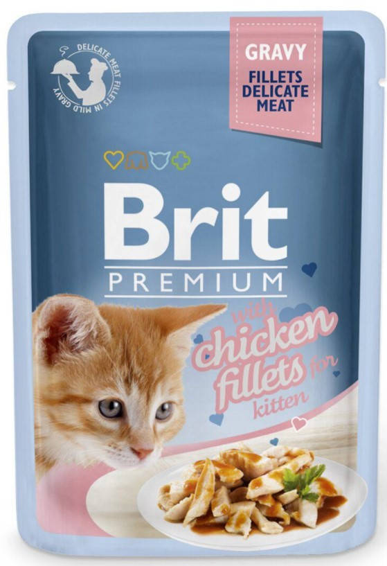 

Brit Premium 85g * 12шт паучи для котят (филе курицы в соусе)