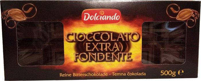 

Итальянский шоколад черный Dolciando Extra Fondente, 500 грамм (50% какао)