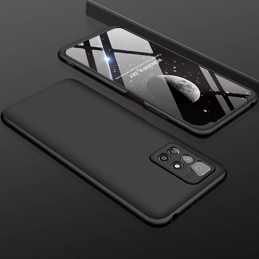 

Чехол GKK для Xiaomi Redmi 10 защита 360 градусов (Разные цвета) Черный